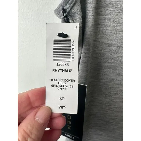 NEW Aritzia - Golden - Rhythm Divinity 5" Romper - S - heather Gray $78 E7 - Picture 2 of 9